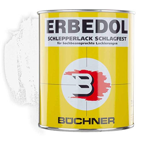 Erbedol | Schlepperlack | signalweiss | RAL 9003 | 0,75 l | restaurieren | Traktor | lackieren | Farbe | Trecker | Frontlader | Lack | Lackierung | Farbton | schnelltrocknend | deckend von Erbedol