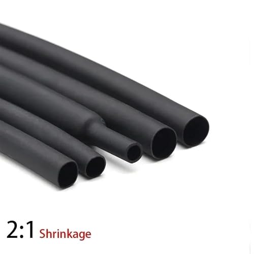 1 Meter Schwarz Durchmesser 1 2 3 4 5 6 7 8 9 10 12 14 16 20 25 30 40 50 mm Schrumpfschlauch 2:1 Polyolefin Thermo-Kabelhülle Isoliert(8mm) von ERBER