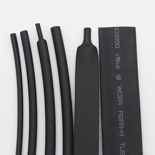 1 m Durchmesser 1,5–50 mm, kein Kleber, Schrumpfschlauch, Verhältnis 3:1, wasserdicht, Drahtwicklung, isoliert, gefüttert, Kabelhülle, schwarz(18mm) von ERBER