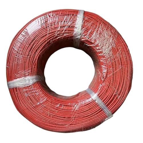 10M UL3135 Draht 30 28 26 24 22 20 18 16 14 12 10AWG Silikon Isolierung Verzinnten Kupfer Hohe Temperatur Beständig kabel(Red,24AWG) von ERBER