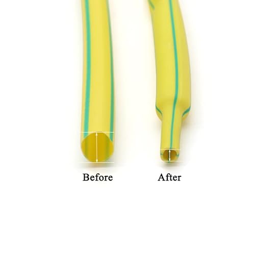 1M Gelb Grün Dia 1 2 3 4 5 6 7 8 10 12 14 16 20 25 30 40 50 mm Schrumpfschlauch 2:1 Polyolefin Thermo-Kabelhülle Isoliert(3mm x 1 Meter) von ERBER