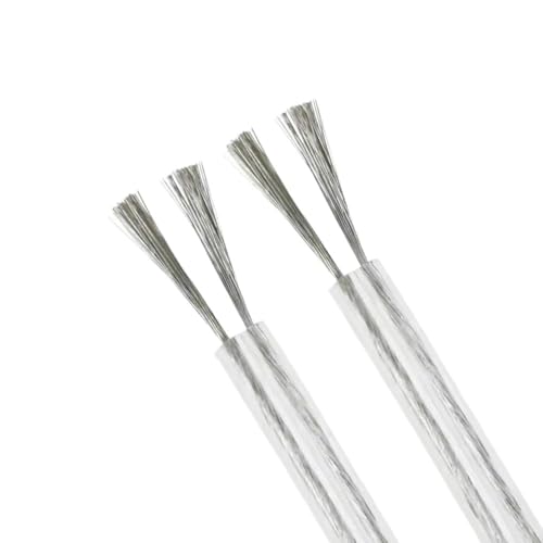 22AWG/20AWG Transparentes Parallelkabel 1m-100m - 2-poliges Kupfer-PVC-isoliertes Kabel, for LED-Streifen/Gleichstrom/Audio(50m,22 AWG) von ERBER