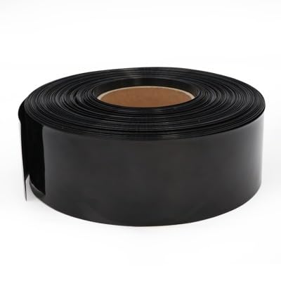 280 mm ~ 625 mm 18650 Lithium-Batterie Schrumpfschlauch Li-Ionen-Wrap-Abdeckung Haut PVC Schrumpfschlauch Film Ärmel Isolierung Mantel(Black,Width 370mm) von ERBER