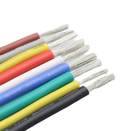 2M UL3135 Draht 30 28 26 24 22 20 18 16 14 12 10AWG Silikonisolierung Verzinntes Kupfer Hochtemperaturbeständiges Kabel(Blue,28AWG) von ERBER