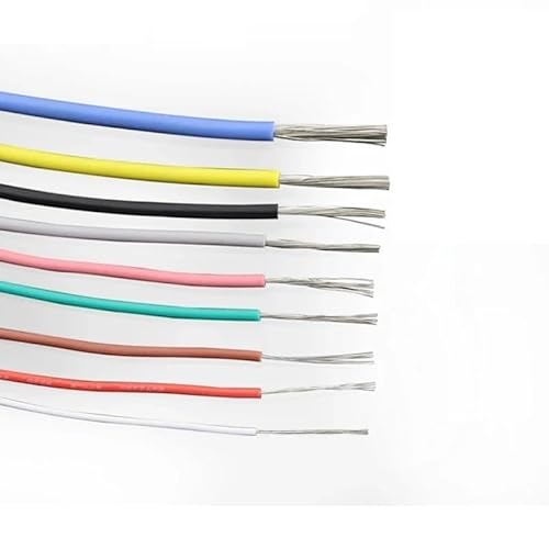 2M UL3239 Silikondraht, verzinntes Kupfer, 32 30 28 26 24 22 20 18 16 14 12 10 8 AWG 3KV, DIY-LED-Elektronikkabel(WHITE,24AWG) von ERBER