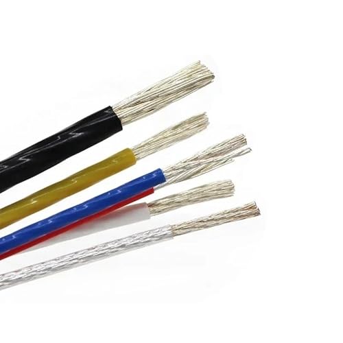 5 m hitzebeständiges, versilbertes PTFE-Kabel 10/11/13/14/15/18/20/22/24/26/28/30 AWG, hochreines OFC-Kupferkabel for 3D-Drucker(Black,14AWG (2.0mm)) von ERBER