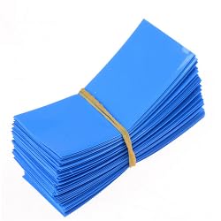 50/500 Stück AAA Lipo Batterie PVC Schrumpfschlauch Breite 17mm Länge 46mm Isolierte Film Wrap Schützen Fall Pack Draht Kabel Hülse(Blue,200Pcs) von ERBER