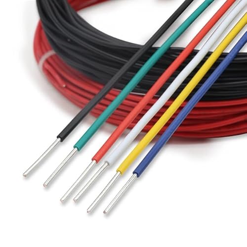 50 m Kupferdraht UL1007 Single-Core 26 24 22 20 18 16 14 AWG PVC-Isolierung Verzinnter Überzug LED-Linie Ausrüstung Elektrokabel(Blue,24AWG) von ERBER