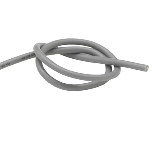 5M Hitzebeständiges Kabel 30 28 26 24 22 20 18 16 15 14 13 12 10 AWG Ultraweicher Silikondraht Hochtemperatur-Flexibles Kupfer(GRAY,10AWG) von ERBER