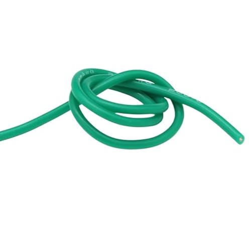5M Hitzebeständiges Kabel 30 28 26 24 22 20 18 16 15 14 13 12 10 AWG Ultraweicher Silikondraht Hochtemperatur-Flexibles Kupfer(Green,30 AWG) von ERBER