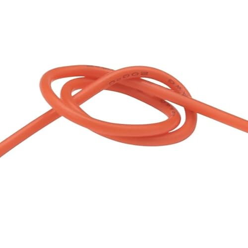 5M Hitzebeständiges Kabel 30 28 26 24 22 20 18 16 15 14 13 12 10 AWG Ultraweicher Silikondraht Hochtemperatur-Flexibles Kupfer(Orange,10AWG) von ERBER