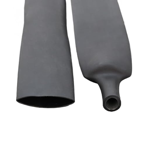 Dia 12.7/15.4/19.1/25.4/30/39/50 mm Doppelwandiger Schrumpfschlauch Dicker Kleber 3:1 Verhältnis Schrumpfschlauch Klebeleitung Wickeldraht Kit(Black,Dia 30mm) von ERBER
