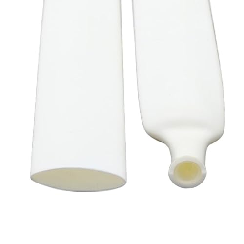 Dia 12.7/15.4/19.1/25.4/30/39/50 mm Doppelwandiger Schrumpfschlauch Dicker Kleber 3:1 Verhältnis Schrumpfschlauch Klebeleitung Wickeldraht Kit(White,Dia 30mm) von ERBER