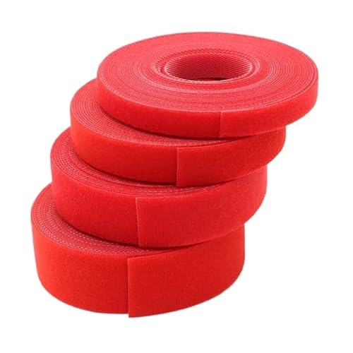 Rote Kabelbinder Wiederverwendbare Schleife Bündel Selbstklebende Nylon Strap Organizer Clip Draht Halter Management Befestigungs Band DIY(3 rolls,Width 20mm) von ERBER
