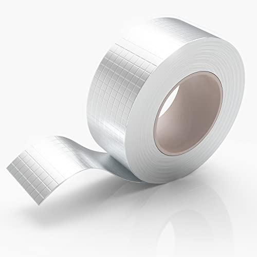 ERBI - Glasfaserverstärktes Alu Klebeband Hitzebeständig [48mm x 50m] - Aluminium Klebeband zum Abdichten - Alutape, Aluband, Dichtband, Isolieren von ERBI