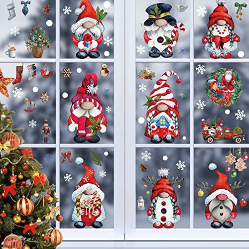 ERBO Fensterbilder Weihnachten, Fenstersticker Weihnachten Weihnachtsdeko, Doppelseitige Wiederverwendbare PVC Aufkleber, Fensterdeko Weihnachten Winter Deko (9 Blatt, 20x30cm) von ERBO