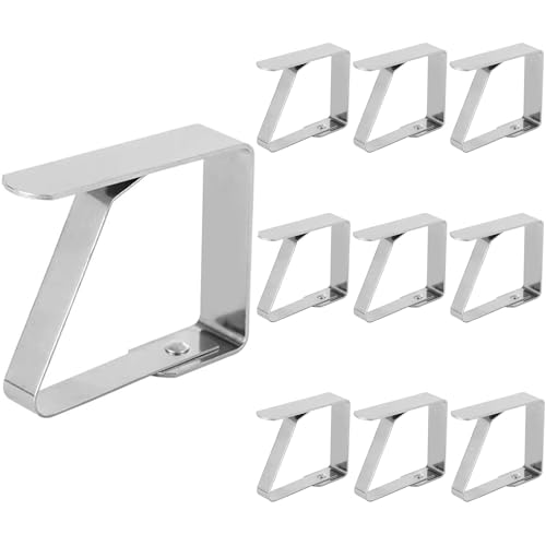 ERBO 10 Stück Tischdeckenklammern Set, Tischtuchklammern Tischdeckenhalter Edelstahl, Tischklammern für Dicke Tische, Gartentisch, Restaurant, Familie Esstisch - Silber, 5 x 4 cm ERBO 10 Stück Tischdeckenklammern Set, Tischtuchklammern Tischdeckenhalter Edelstahl, Tischklammern für Dicke Tische, Gartentisch, Restaurant, Familie Esstisch - Silber, 5 x 4 cm von ERBO