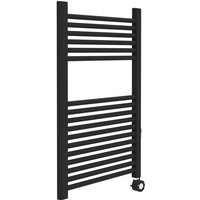 Badheizkörper Handtuchwärmer in Mattschwarz 770 x 500 mm elektrisch programmierbar Ercos elettra ASOPSD490005000770 matt-schwarz von ERCOS
