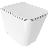 Stand-WC bündig mit der Wandinstallation aus glänzend weißer Keramik Ercos Wave BCWAVLVASO0003 Glänzend weiß von ERCOS