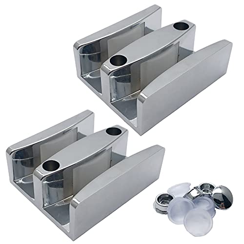 60 mm x 50 mm Glastür-Grenzschieber, Bodenführung für Glastüren, rahmenlose Duschtürführung (2 Stück) von ERDANER