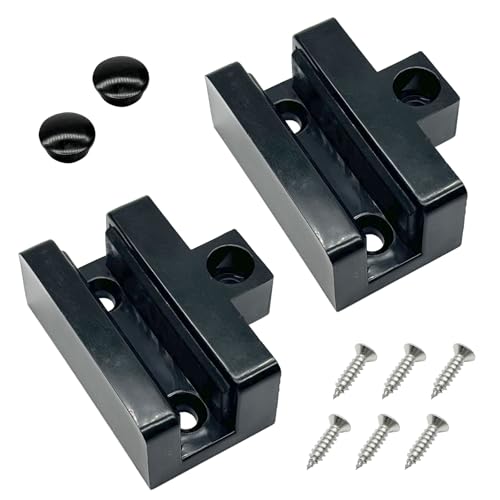 Glasschieber für Glasschiebetüren bis 8–10 mm Dicke, einseitig mit seitlichen Löchern, 2 Stück, Schwarz von ERDANER