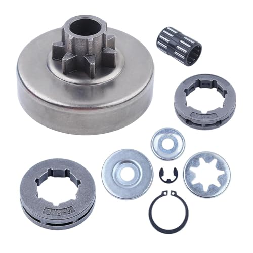 3/8 Zoll 7T Kupplungs- und Kettenradsatz passend for MS380-Kettensäge mit Lager-E-Clip-Unterlegscheibe, Reparatursatz, ersetzt 1119 0007 von ERDHFG