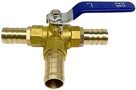 Dreiwege-Kugelhahn aus Messing mit L-Anschluss, Schlauchtüllengrößen 6 mm bis 32 mm, robustes 3-Wege-Ventil for Wasser-, Öl- und Gasanwendungen, Griffdrehung um 90 Grad(32mm) von ERERE