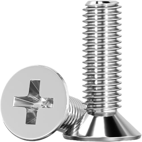 Senkkopf-Maschinenschrauben, 10 Stück M5 x 110/120/130/140/150 mm, Edelstahl, Flachkopf-Kreuzschlitzschraube(M5*120) von ERERE