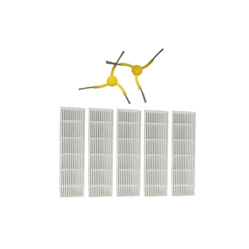 ERFGDW 5 x HEPA-Filter, 2 x Seitenbürste, kompatibel mit Dibea D500 D500A Pro D500A Turbo D500B Roboter-Staubsauger, Ersatzteile, Ersatz-HEPA-Filter, Seitenbürste von ERFGDW