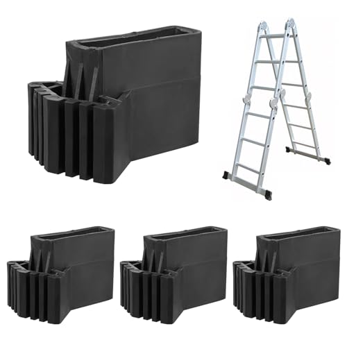 4 Stück Leiterfußabdeckung Leiter Gummifüße Matte Rutschfeste Leiterfüß Bdeckung Rutschfeste Ersatz Stufenfüße Leiter Teile, für Verlängerungsleiter Heimarbeiter auf Der Baustelle (Schwarz) von ERFGT