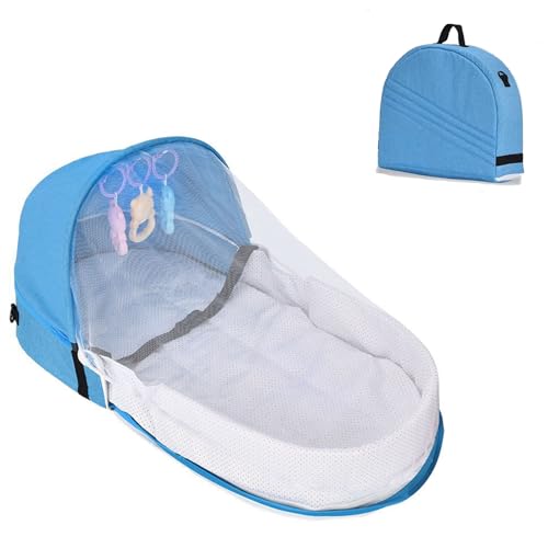 Tragbare Stubenwagen, Faltbare Wiege, Baby Reisebett Faltbar, Reise Stubenwagen mit Spielzeug, Markise und Moskitohaube, Tragbares Babybett, Zusammenklappbar Babybett, Für Babys Von 0-10 Monaten Tragbare Stubenwagen, Faltbare Wiege, Baby Reisebett Faltbar, Reise Stubenwagen mit Spielzeug, Markise und Moskitohaube, Tragbares Babybett, Zusammenklappbar Babybett, Für Babys Von 0-10 Monaten von ERFGT