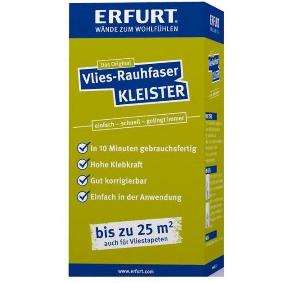 ERFURT Kleister Vlies-Rauhfaser, 200g, Tapetenkleister für bis zu 25 m² (ca. 3 Rollen) Vliestapete von ERFURT