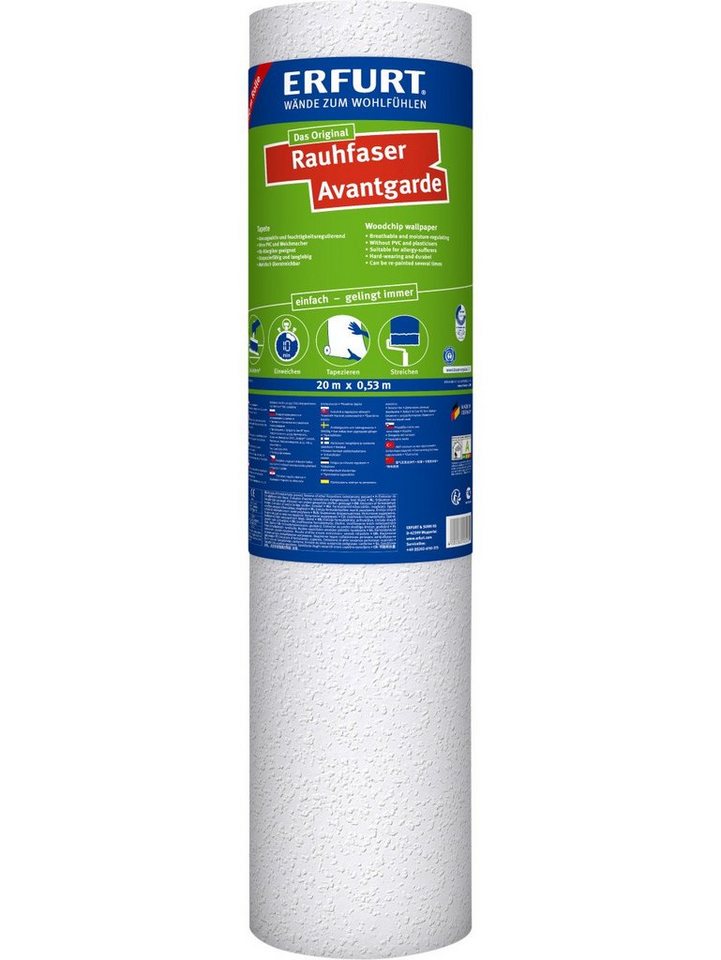 ERFURT Papiertapete Erfurt Rauhfaser Avantgarde weiß 20 x 0,53 m von ERFURT