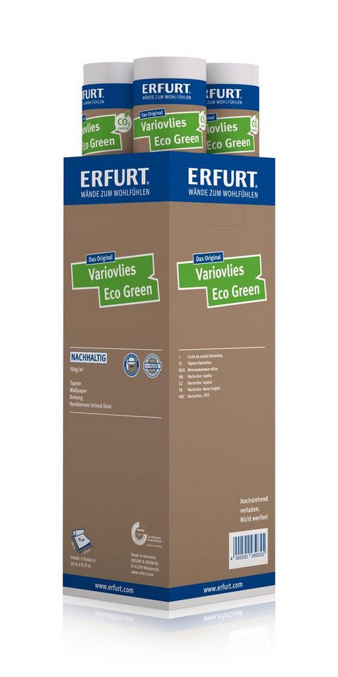ERFURT Vliestapete 4 Rollen Erfurt Variovlies Eco Green Vliestapete 20 x 0,75 m, Made in Germany von ERFURT