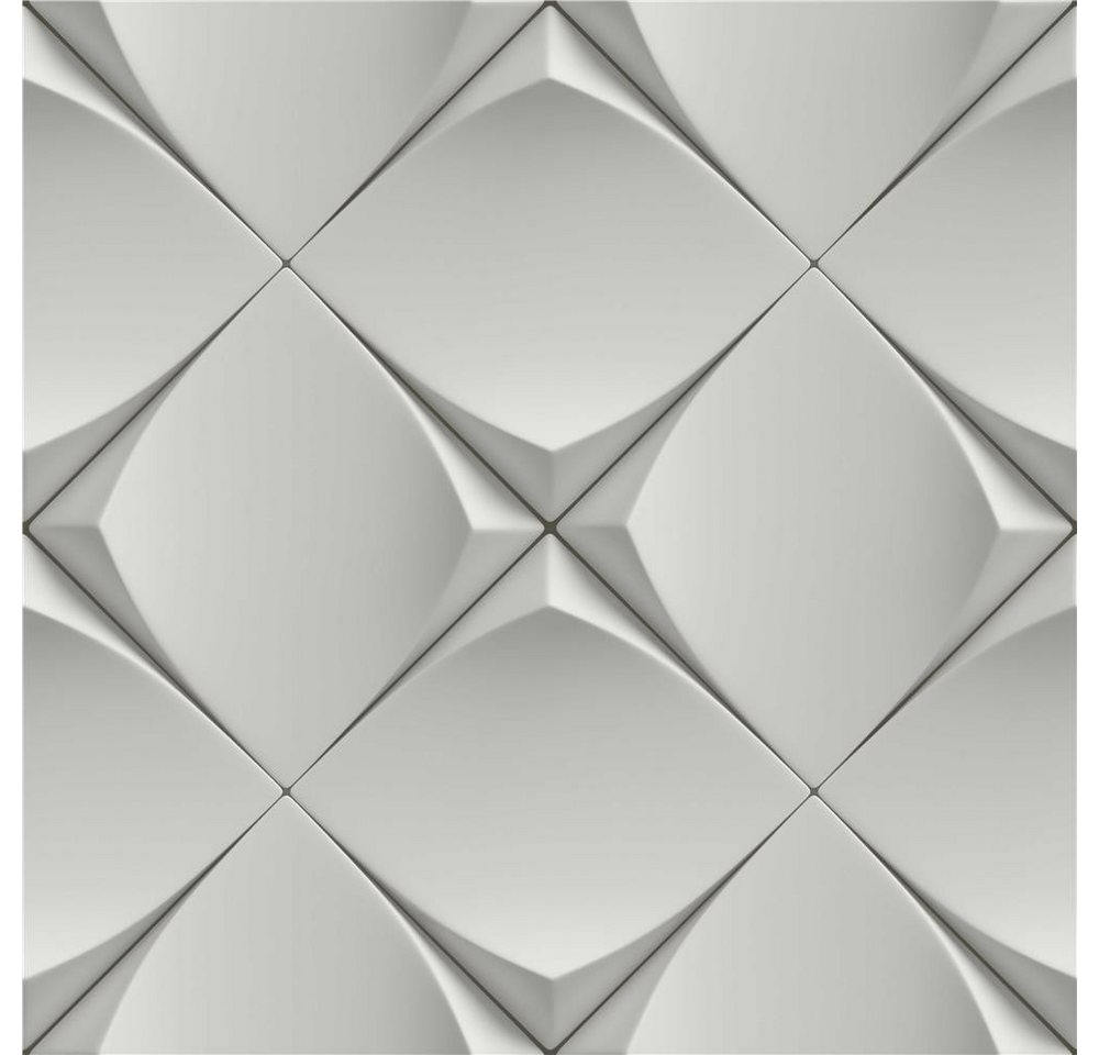 ERFURT Vliestapete Eco Deco Fresco White, Weiß, geometrisch, Retro gemustert, Mustertapete - 1 Rolle von ERFURT