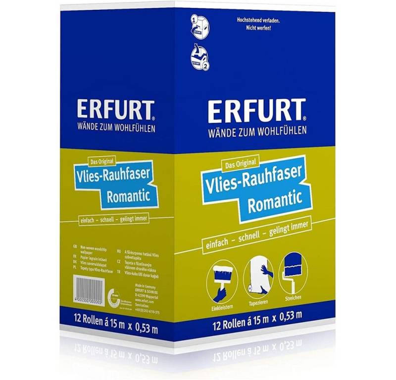 ERFURT Vliestapete Rauhfaser ROMANTIC, 15 m x 0,53 m - 12 Rollen ERFURT Vliestapete Rauhfaser ROMANTIC, 15 m x 0,53 m - 12 Rollen von ERFURT