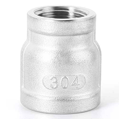 ERGAOBOY 1 Stück 304 Edelstahl Rohrfittings, 1-1/2" x 1-1/4" BSP Reduzierkupplung mit Innengewinde von ERGAOBOY