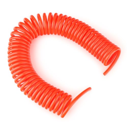 ERGAOBOY 1 Stück 6 x 4mm Recoil Pneumatikschlauch, 6M Roter Spiralfederschlauch, Druckluftwerkzeuge von ERGAOBOY