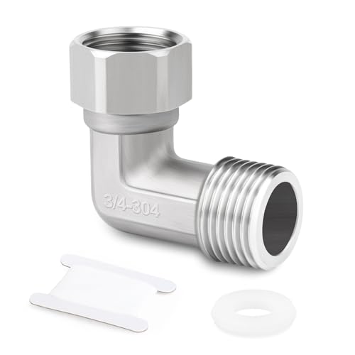 ERGAOBOY 1 Stück 90 Grad Winkel 2 Enden Flexible bewegliche Verbindung, 304 Edelstahl 3/4" Weibliche Rohrverschraubungen für Sprayer, ERGAOBOY 1 Stück 90 Grad Winkel 2 Enden Flexible bewegliche Verbindung, 304 Edelstahl 3/4" Weibliche Rohrverschraubungen für Sprayer, von ERGAOBOY