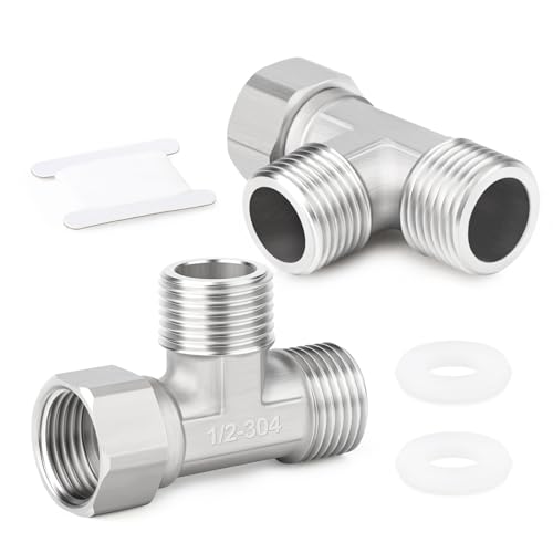 ERGAOBOY 1 Stück 304 Edelstahl 3 Weg rechts flexibel bewegliches T-Stück, 3/4" männlich BSP T-Fitting Überwurfmutter Rohr für Sprayer, eckiges Ventil, Dusche Arm von ERGAOBOY