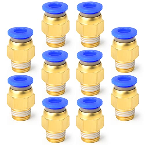 ERGAOBOY 10 Stück 10mm Rohr AD x 3/8 BSP Außengewinde, gerade SteckArmaturen (PC10-03) von ERGAOBOY