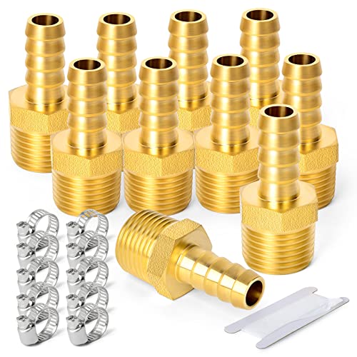 ERGAOBOY 10 Stk 8mm OD Barb auf 1/2" BSP Stecker, Messing Schlauchtülle Kompressionsfittings ERGAOBOY 10 Stk 8mm OD Barb auf 1/2" BSP Stecker, Messing Schlauchtülle Kompressionsfittings von ERGAOBOY