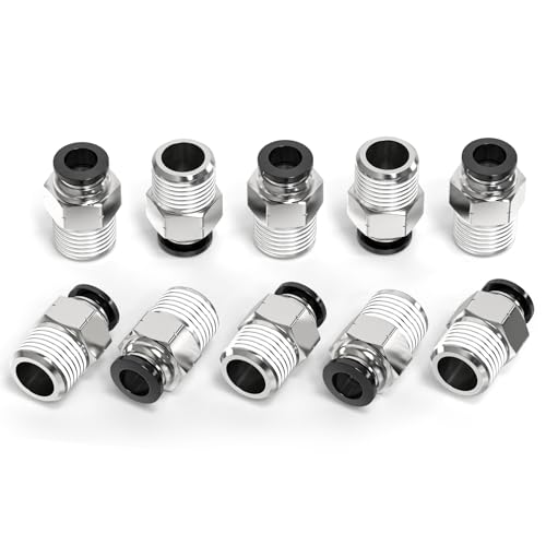 ERGAOBOY 10 Stück Außengewinde gerade 10MM Rohr OD x 1/2" BSP Gewinde Push to Connect Armaturen, Air Push Connect Werkzeug Pneumatik Schlauch Armaturen ERGAOBOY 10 Stück Außengewinde gerade 10MM Rohr OD x 1/2" BSP Gewinde Push to Connect Armaturen, Air Push Connect Werkzeug Pneumatik Schlauch Armaturen von ERGAOBOY