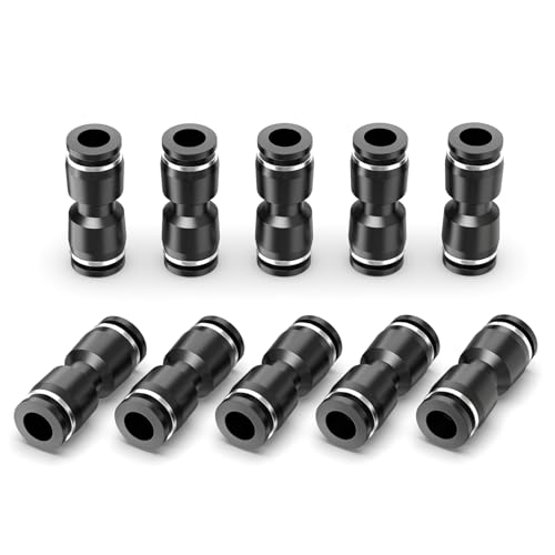 ERGAOBOY 10 Stück gerade 6MM Rohr OD Push-to-Connect Rohrverschraubungen, schwarz Push in Quick Release Fitting Steckverbinder Pneumatische Push Lock PU6 ERGAOBOY 10 Stück gerade 6MM Rohr OD Push-to-Connect Rohrverschraubungen, schwarz Push in Quick Release Fitting Steckverbinder Pneumatische Push Lock PU6 von ERGAOBOY