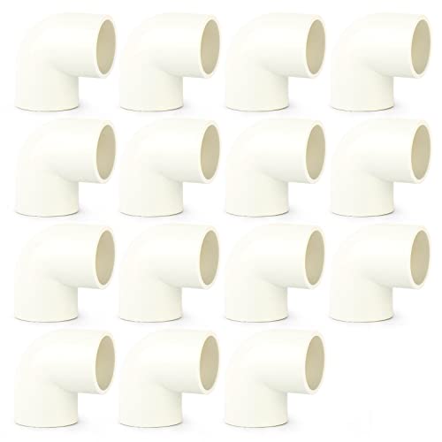 ERGAOBOY 15 Stück 20 mm Winkel PVC Weiß Rohrverbinder Fittings, Kupplung Wasserrohradapter von ERGAOBOY