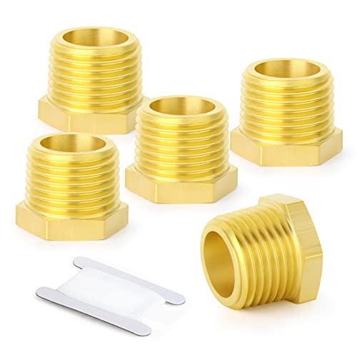 ERGAOBOY 2 Stück 1/4" BSP Innengewinde auf 1/2" BSP Außengewinde Messing Reduzierstück Sechskantbuchse Gewinderohrverschraubung ERGAOBOY 2 Stück 1/4" BSP Innengewinde auf 1/2" BSP Außengewinde Messing Reduzierstück Sechskantbuchse Gewinderohrverschraubung von ERGAOBOY
