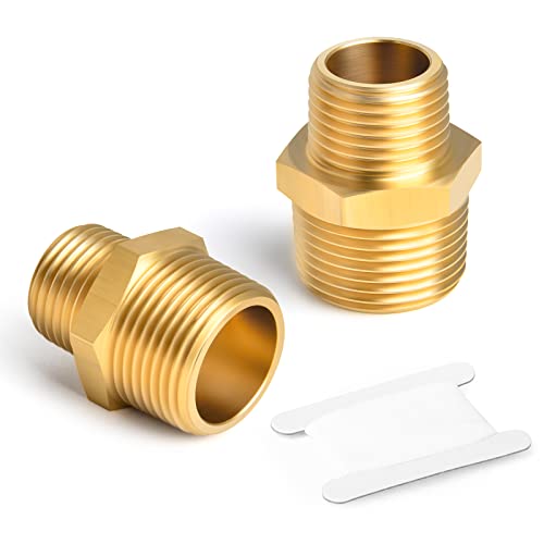 ERGAOBOY 2 Stück 1/8" BSP Außengewinde x 1/4" BSP Außengewinde Messing Reduzier Sechskant Nippel Verbinder Rohrverschraubungen von ERGAOBOY