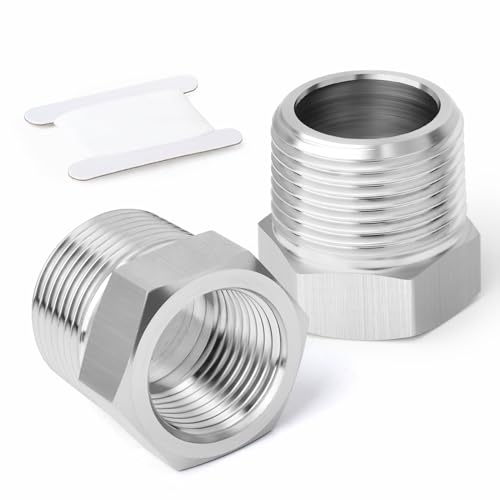 ERGAOBOY 2 Stück 304 Edelstahl Reduzierstück Hex Buchse, 1-3/4" BSP Rohr Reduzierstück Adapter Fitting Konverter von ERGAOBOY