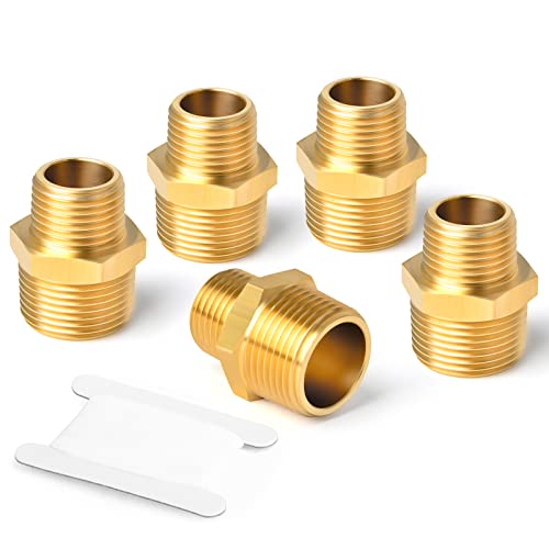 ERGAOBOY 2 Stück 3/8" BSP Außengewinde x 1/2" BSP Außengewinde Messing Reduzier Sechskant Nippel Verbinder Rohrverschraubungen ERGAOBOY 2 Stück 3/8" BSP Außengewinde x 1/2" BSP Außengewinde Messing Reduzier Sechskant Nippel Verbinder Rohrverschraubungen von ERGAOBOY