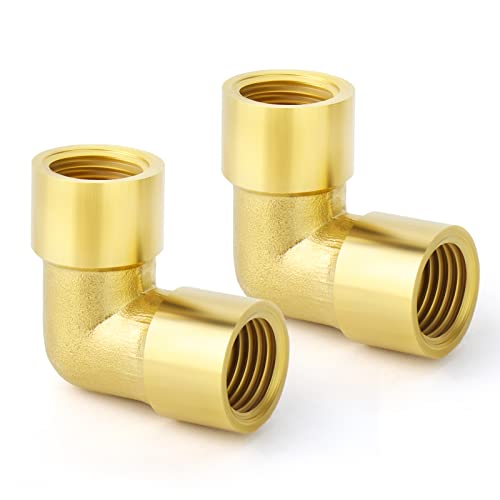 ERGAOBOY 2 Stück 3/8" BSP Messing Weiblich zu Weiblich 90 Grad Ellenbogen Rohrverbinder, Fit für Rohrverbindung ERGAOBOY 2 Stück 3/8" BSP Messing Weiblich zu Weiblich 90 Grad Ellenbogen Rohrverbinder, Fit für Rohrverbindung von ERGAOBOY